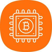 bitcoin processi linea curva icona design vettore