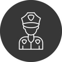 poliziotto linea rovesciato icona design vettore