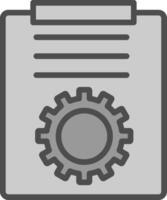 progetto gestione linea pieno in scala di grigi icona design vettore