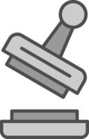 francobollo linea pieno in scala di grigi icona design vettore