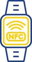 nfc linea Due colore icona design vettore