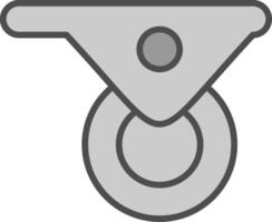 caster linea pieno in scala di grigi icona design vettore