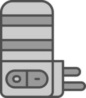 leggero linea pieno in scala di grigi icona design vettore