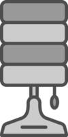 lampada linea pieno in scala di grigi icona design vettore