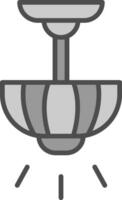 lampada linea pieno in scala di grigi icona design vettore
