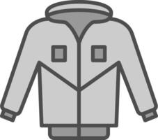 giacca linea pieno in scala di grigi icona design vettore