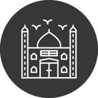 moschea linea rovesciato icona design vettore