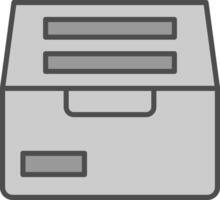 archivio linea pieno in scala di grigi icona design vettore