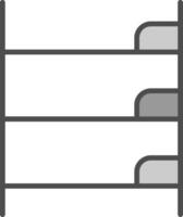 cuccetta letto linea pieno in scala di grigi icona design vettore