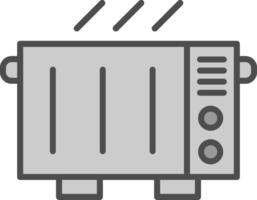 elettrico riscaldatore linea pieno in scala di grigi icona design vettore