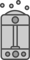 umidificatore linea pieno in scala di grigi icona design vettore
