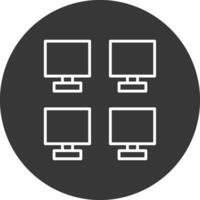 monitor linea rovesciato icona design vettore