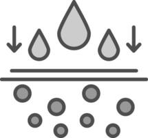 idratante linea pieno in scala di grigi icona design vettore