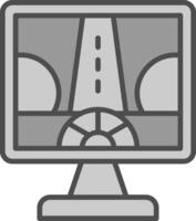 guida controllo linea pieno in scala di grigi icona design vettore