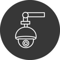 sicurezza telecamera linea rovesciato icona design vettore