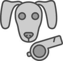 cane linea pieno in scala di grigi icona design vettore