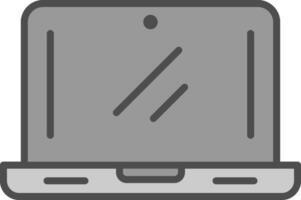 il computer portatile linea pieno in scala di grigi icona design vettore