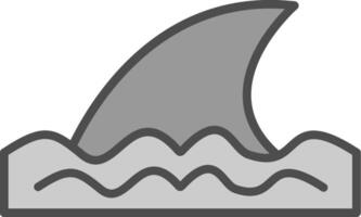 pinna linea pieno in scala di grigi icona design vettore