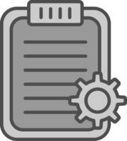 appunti linea pieno in scala di grigi icona design vettore