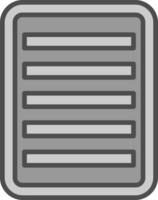 Nota linea pieno in scala di grigi icona design vettore