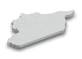 3d Siria bianca carta geografica con regioni isolato vettore