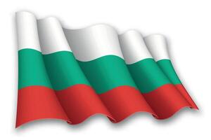 realistico agitando bandiera di Bulgaria vettore