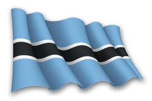 realistico agitando bandiera di Botswana vettore