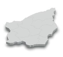 3d san Marino bianca carta geografica con regioni isolato vettore