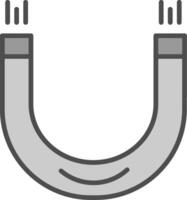 magnete linea pieno in scala di grigi icona design vettore
