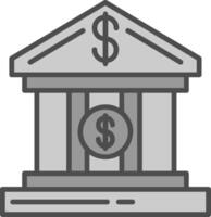 banca account linea pieno in scala di grigi icona design vettore