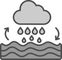 acqua ciclo linea pieno in scala di grigi icona design vettore