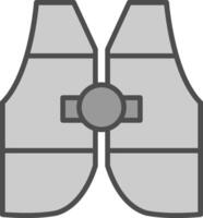 vita giacca linea pieno in scala di grigi icona design vettore