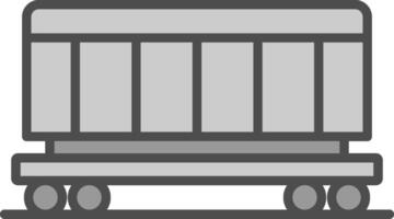 carico treno linea pieno in scala di grigi icona design vettore