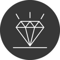 diamante linea rovesciato icona design vettore