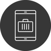mobile linea rovesciato icona design vettore