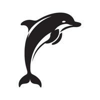 delfino silhouette illustrazione su un' bianca sfondo vettore