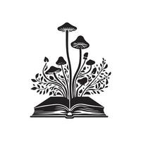 funghi crescente a partire dal un antico libro illustrazione vettore
