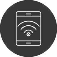 no Wi-Fi linea rovesciato icona design vettore