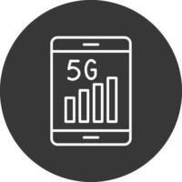 5g linea rovesciato icona design vettore