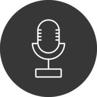 microfono linea rovesciato icona design vettore