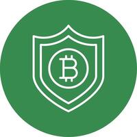 bitcoin sicuro Multi colore cerchio icona vettore