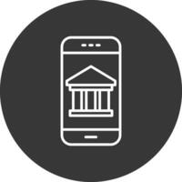 mobile bancario linea rovesciato icona design vettore