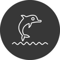 delfino mostrare linea rovesciato icona design vettore