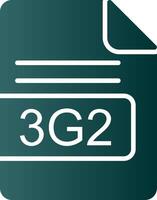 3g2 file formato glifo pendenza icona vettore