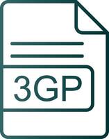 3gp file formato linea pendenza icona vettore