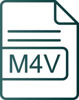 m4v file formato linea pendenza icona vettore