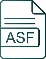 asf file formato linea pendenza icona vettore