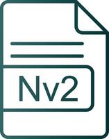 nv2 file formato linea pendenza icona vettore