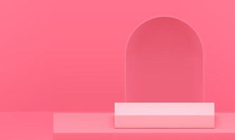 3d podio piedistallo rosa showroom finto su per cosmetico Prodotto mostrare presentazione realistico vettore