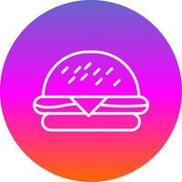 hamburger linea pendenza cerchio icona vettore
